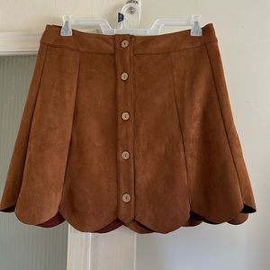 #055 Oddy Suede-Look Button Down Skirt 2XL
